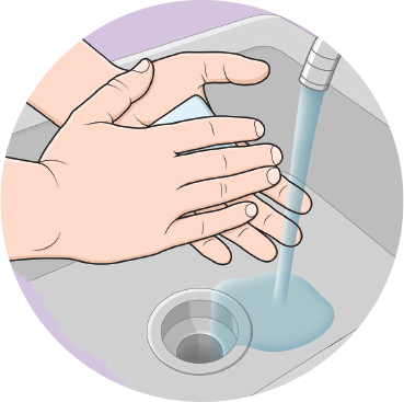 Step 1 Wash hands