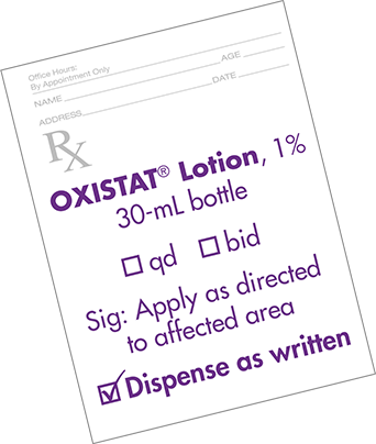 OXISTAT® (oxiconazole nitrate) Lotion 30 mL bottle with interdigital applicator